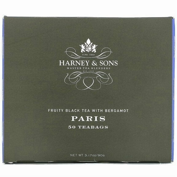 Harney & Sons, Paris, Fruity Black Tea with Bergamot, 50 Tea Bags, 3.17 oz Pack of 2