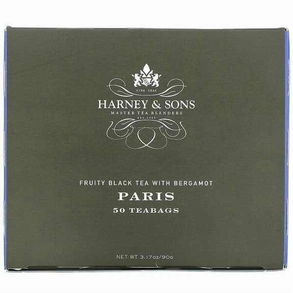 Harney & Sons, Paris, Fruity Black Tea with Bergamot, 50 Tea Bags, 3.17 oz Pack of 3