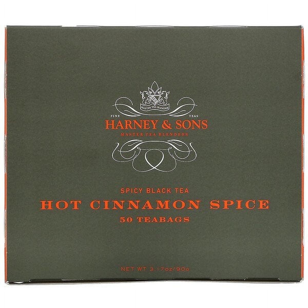 Harney & Sons, Spicy Black Tea, Hot Cinnamon Spice, 50 Tea Bags, 3.17 oz Pack of 2