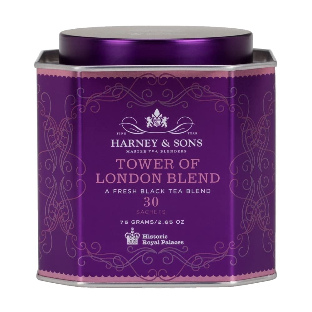 Harney & Sons, Tower of London Blend, A Fresh Black Tea Blend, 30 Sachets, 2.65 oz Pack of 2