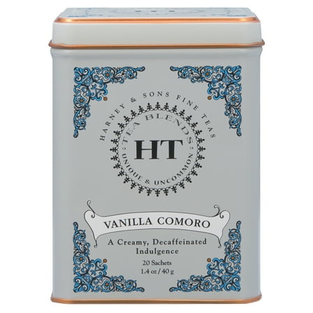 Harney & Sons, Vanilla Comoro, Decaffeinated Black Tea with Vanilla, 1.4 oz, 20 Count