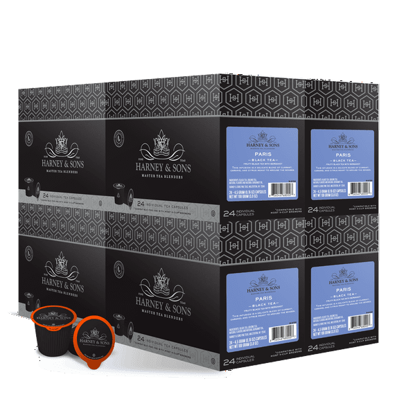 Harney and Sons Paris Black Single Serve Tea Pods, 96 Pack