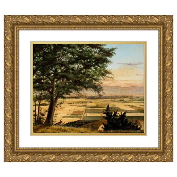 Harold G. Peelor 14x12 Gold Ornate Wood Frame and Double Matted Museum Art Print Titled - Santa Clara Valley (circa 1900)