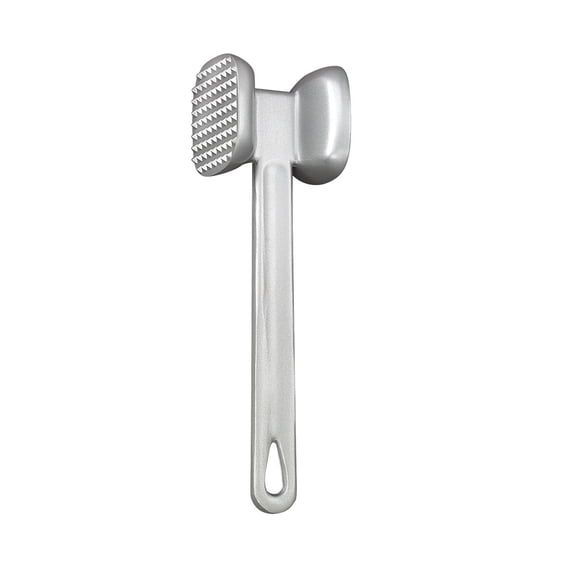 HIC Kitchen Non-Stick Dual-Sided Meat Tenderizer Mallet Marinating Prep Tool, Toothed And Plain Heads, Silicone-Coated, For Flattening Cutlets And Tenderizing Meat