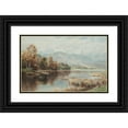 thumbnail image 1 of Harold Sutton Palmer 18x13 Black Ornate Wood Framed Double Matted Museum Art Print Titled - Rydal Water, Autumn, 1 of 5