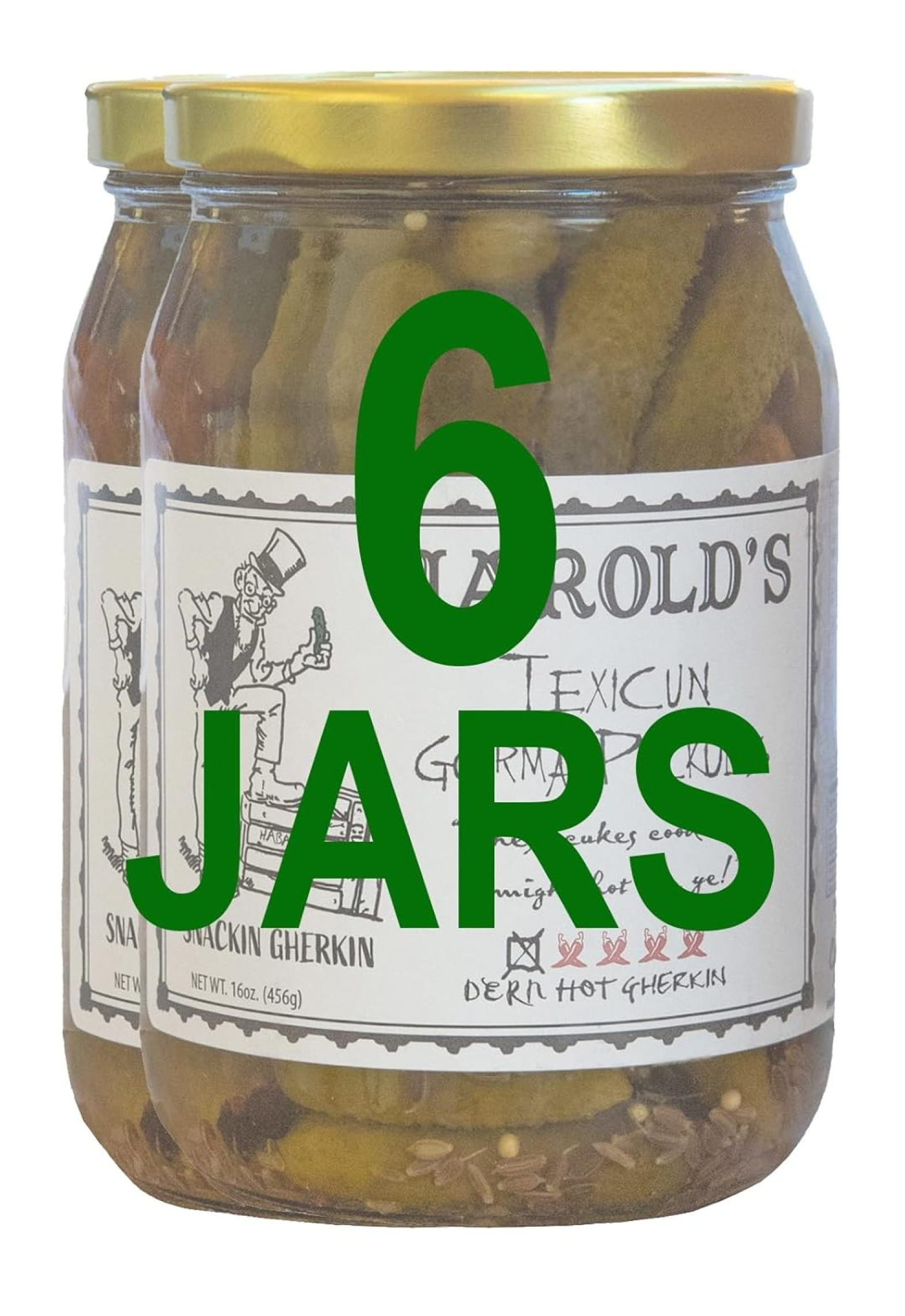 Harold's Dern Hot Gherkin Pickles Hot n Spicy Dill Gherkin Pickles