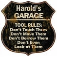 thumbnail image 1 of Harold's Garage Tool Rules Sign Shield Metal Gift 211110003289, 1 of 1
