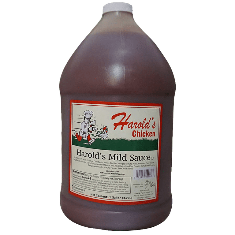 Harold's Mild Sauce 1 Gallon Bottle - Chicago Snack House