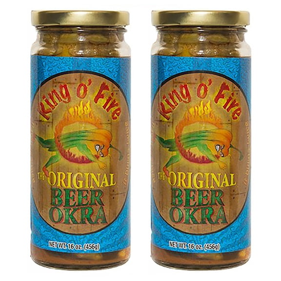Harold's - Ring O Fire Okra - Super Hot and Spicy Okra - Packed with Fresh Garlic and Habanero - Made in Texas - 16 oz - 2 Pack