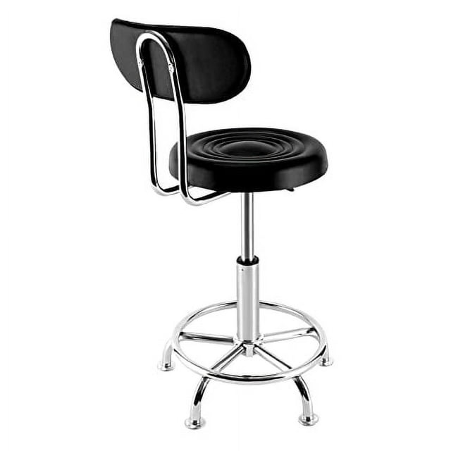 HaroldDol Hydraulic Garage Work Shop Chair, Modern Round Black Adjustable Height Bar Stool with
