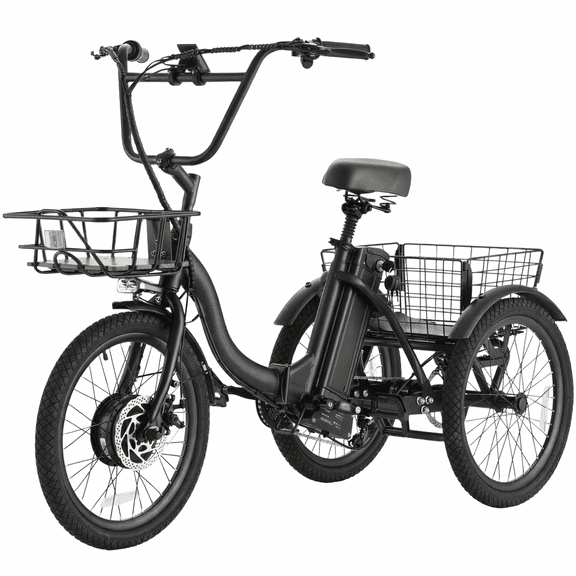 Haroma Electric Scooter Tricycle for Adults, 20 Folding Electric Trike,3 Wheels Electric Bicycle Bikes, 350W Step-Thru Etrike with 36V 13Ah UL2849 Removable Battery and Large Basket for Women Men