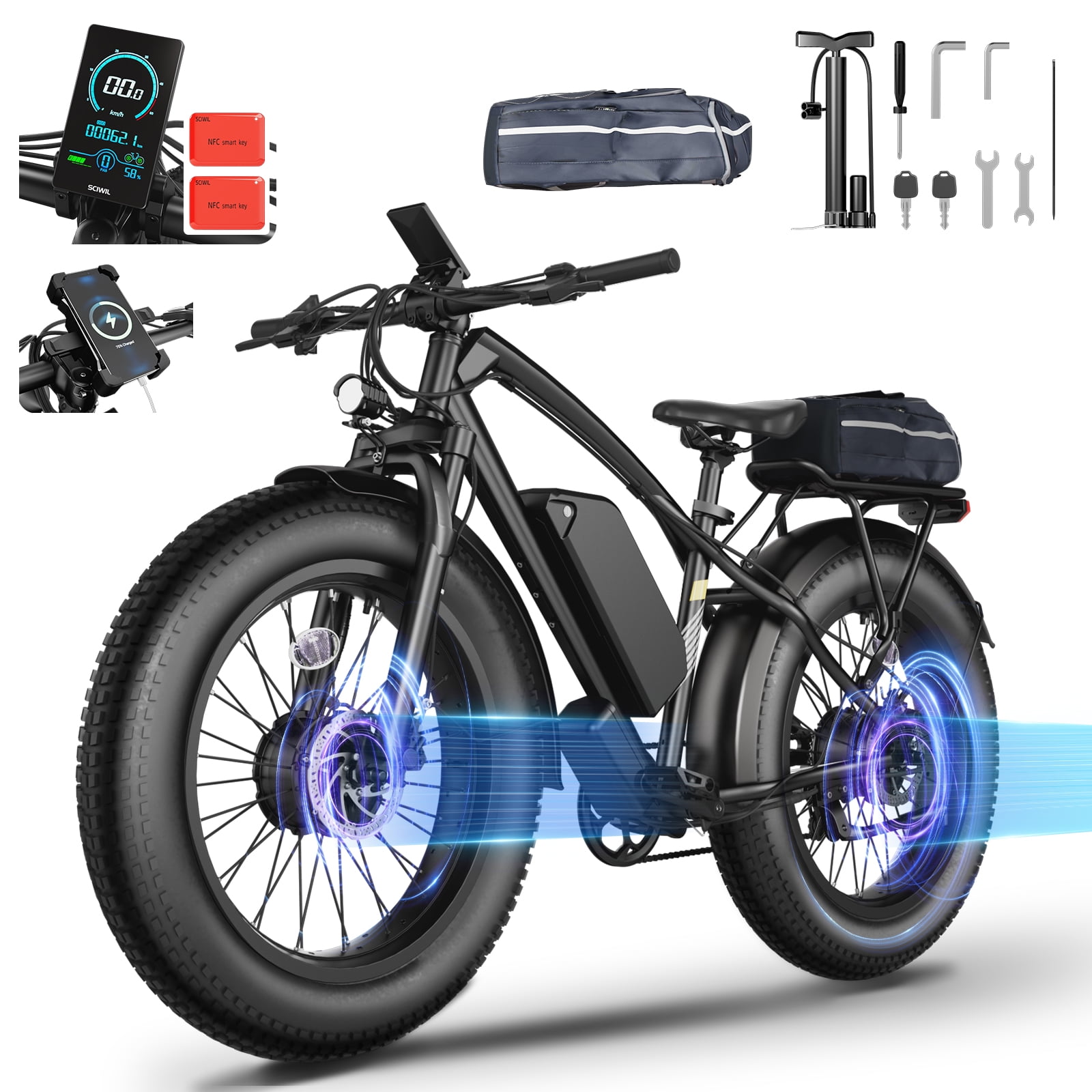 Haroma Electric ScooterBike,Electric Bike for Adults 26", 1000W (2000W Peak) E-Mountain Bike 48V 13AH UL2849
