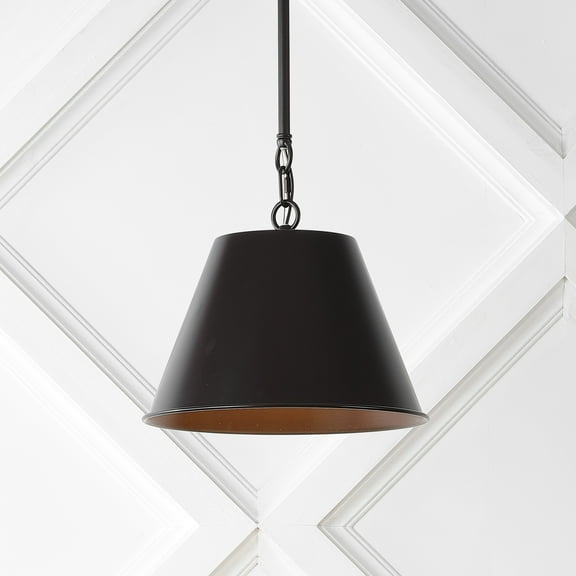 JONATHAN Y Harper 12" 1-Light Industrial Farmhouse Iron LED Pendant, Oil Rubbed Bronze