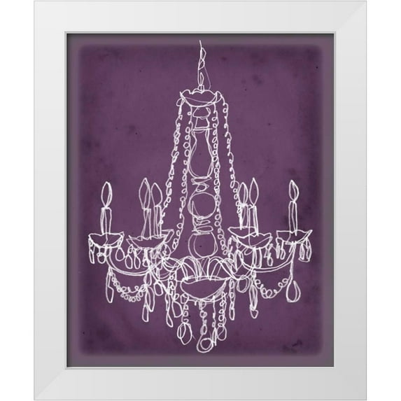 Harper 12x14 White Modern Wood Framed Museum Art Print Titled - Plum Chandelier Sketch I