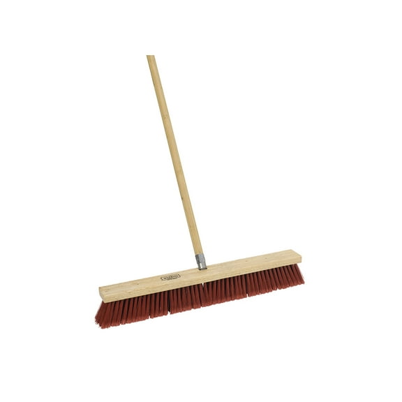 Cequent All-Purpose Indoor Outdoor Push Broom 583124SC - Medium Red Bristles - 24 In