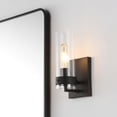 thumbnail image 1 of JONATHAN Y Harper 4.5" 1-Light Modern Farmhouse Iron/Glass LED Sconce, Oil Rubbed Bronze/Clear (Set of 2), 1 of 8