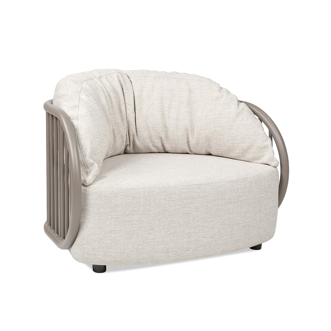 Harper 42.5" Oat Beige Olefin Upholstered Barrel Armchair