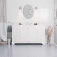 thumbnail image 1 of Harper 60" Single Bathroom Vanity with White Cabinet and Carrara Marble Top, 1 of 7