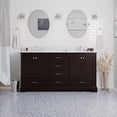 thumbnail image 1 of Harper 72" Double Bathroom Vanity with Chocolate Cabinet and Carrara Marble Top, 1 of 6