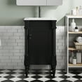 thumbnail image 1 of Harper & Bright Designs 18'' Small Bathroom Vanity with Sink, Modern Bathroom Cabinet Freestanding with Drawers, Wood Bathroom Storage Cabinet with Adjustable Shelf for Small Space, Black, 1 of 15