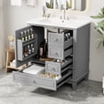thumbnail image 1 of Harper & Bright Designs 30" Bathroom Vanity Sink Combo, Bathroom storage Cabinet with Drawers and Shelf, Single Sink Bathroom Vanity, Grey, 1 of 18