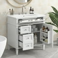 thumbnail image 1 of Harper & Bright Designs 30" Bathroom Vanity with Sink, Bathroom Storage Cabinet with Drawers, Single Sink Bathroom Vanity, White, 1 of 19