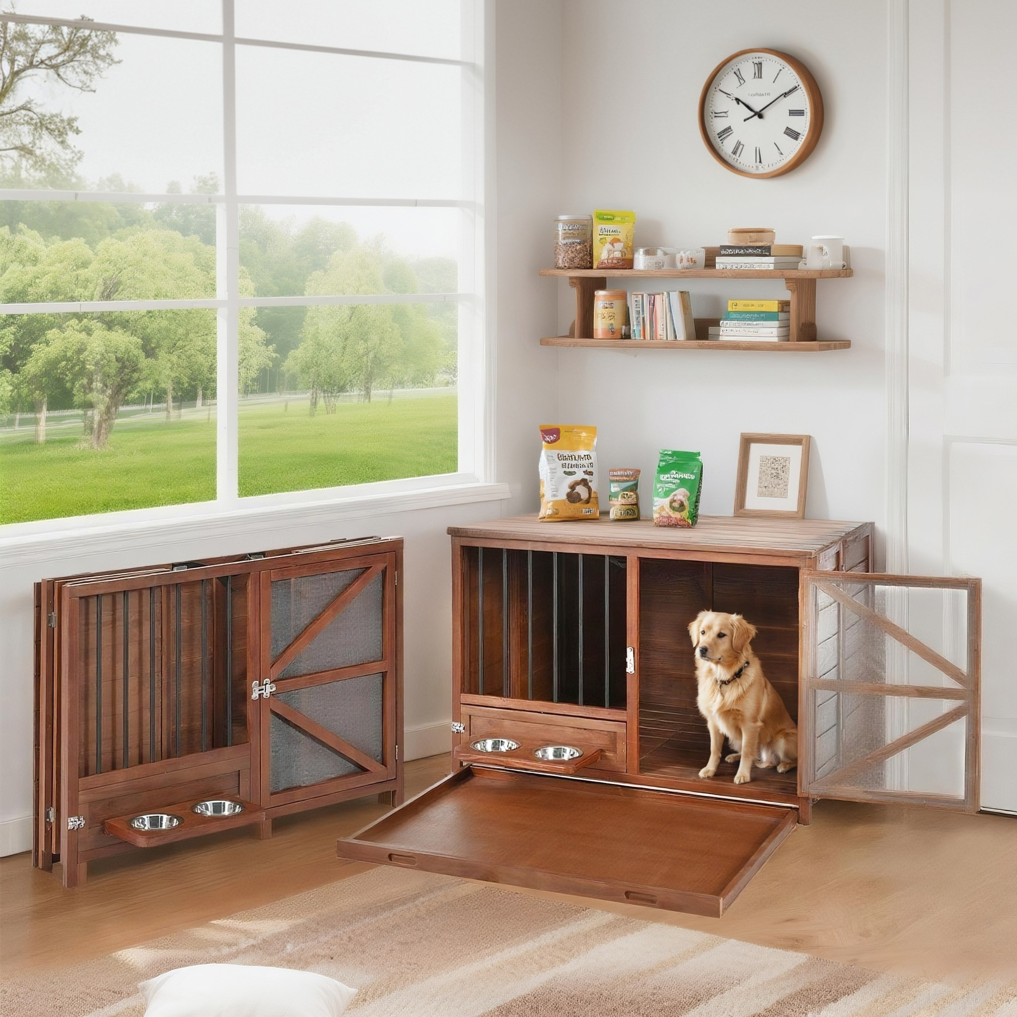 Gallery Detail: Harper Bright Designs 33 Foldable Indoor Dog Crate With 360