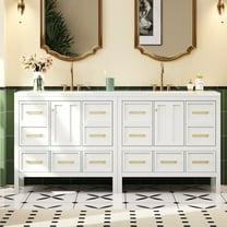 Harper & Bright Designs 72'' Bathroom Vanity Set, Modern Bathroom Cabinet Freestanding with Drawers, Bathroom Storage Cabinet, White