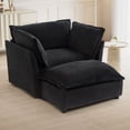 thumbnail image 1 of Harper & Bright Designs Accent Chair with Ottoman for Living Room, Single Sleeper Sofa Armchair with 3 Pillows, Chenille Lounge Sofa Bed, Black, 1 of 19