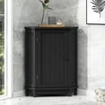 thumbnail image 1 of Harper & Bright Designs Black Bathroom Triangle Cabinet with Doors, Modern Storage Corner Cabinet for Small Space, 1 of 15