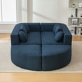 thumbnail image 1 of Harper & Bright Designs Boneless Couch Modular Sectional Sofa, Sponge Compression Sofa Free combination, Curved Foam Floor Sofa Bed with Deep Seating for Living Room, Blue, 1 of 13