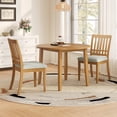 thumbnail image 1 of Harper & Bright Designs Breakfast Small Dining Table Set for 2, 3 Pieces Folding Round Table Set with Drop Leaf and 2 Upholstered Chairs for Small Place, Light Brown, 1 of 18