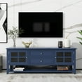 thumbnail image 1 of Harper & Bright Designs Modern TV Stand with Doors and Drawers for 60 inch TV, Wood Entertainment Center Table with Shelves for Living Room, Blue, 1 of 18
