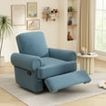 thumbnail image 1 of Harper & Bright Designs Convertible Chaise Lounge Indoor, Chenille Manual Recliner Single Sofa, Accent Chair with Adjustable Backrest for Living Room, Sky Blue, 1 of 10
