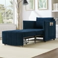 thumbnail image 1 of Harper & Bright Designs Convertible Sofa Bed, 3-in-1 Sleeper Sofa with Pull Out Bed, Upholstered Sleeper Couch with Adjsutable Backrest and Pillows for Living Room, Blue, 1 of 19