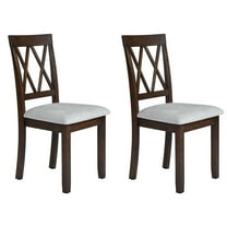 Harper & Bright Designs Dining Chairs Set of 2, Upholstered Chairs with Solid Wood Legs, Kitchen Chairs for Dining Room and Living Room, Brown