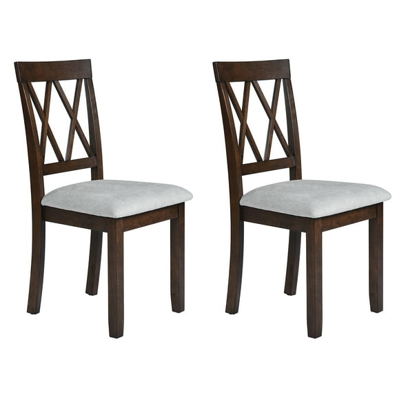 Harper & Bright Designs Dining Chairs Set of 2, Upholstered Chairs with Solid Wood Legs, Kitchen Chairs for Dining Room and Living Room, Brown