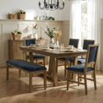 thumbnail image 1 of Harper & Bright Designs Expandable Dining Table Set for 6, Wooden Rectangular Kitchen Table with Removable Leaf, 4 Upholstered Dining Chairs and Long Bench, Light Brown, 1 of 20