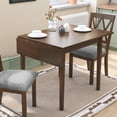 thumbnail image 1 of Harper & Bright Designs Extendable Dining Table for 4, Vintage Rectangle Kitchen Table, Wood Folding Dining Desk for Small Space, Brown, 1 of 14