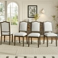 thumbnail image 1 of Harper & Bright Designs Farmhouse Dining Chairs Set of 4, Upholstered Chairs with High Back, Wood Kitchen Chairs, Beige+Brown, 1 of 12