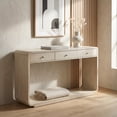 thumbnail image 1 of Harper & Bright Designs Farmhouse Rectangular Console Table with Storage, Narrow Entryway Table with 3 Drawers and Shelf, Wood Curved Sofa Table for Living Room, Hallway, Natural, 1 of 14