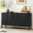 thumbnail image 1 of Harper & Bright Designs Farmhouse Sideboard with Storage, Wood Entryway Table with Doors for Living Room and Hallway, Black, 1 of 11