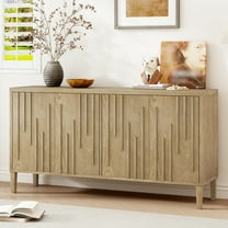 Harper & Bright Designs Farmhouse Sideboard with Strage, Wood Entryway Table with Doors for Living Room and Hallway, Natural