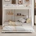 thumbnail image 1 of Harper & Bright Designs Metal Bunk Bed with Twin Trundle, Twin Over Full  Bunk Bed Frame with Ladder and Safety Rails for Bedroom, White, 1 of 11