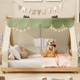 thumbnail image 1 of Harper & Bright Designs Full Size House Bed with Light and Tent, Full Montessori Floor Bed Play and Sleep Bed for Girls Boys Bedroom, White, 1 of 12