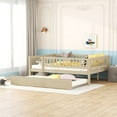 thumbnail image 1 of Harper & Bright Designs Full Size Low Daybed with Trundle, Wood Full Platform Bed Frame with Rails for Boys and Girls Bedroom, Natural, 1 of 14