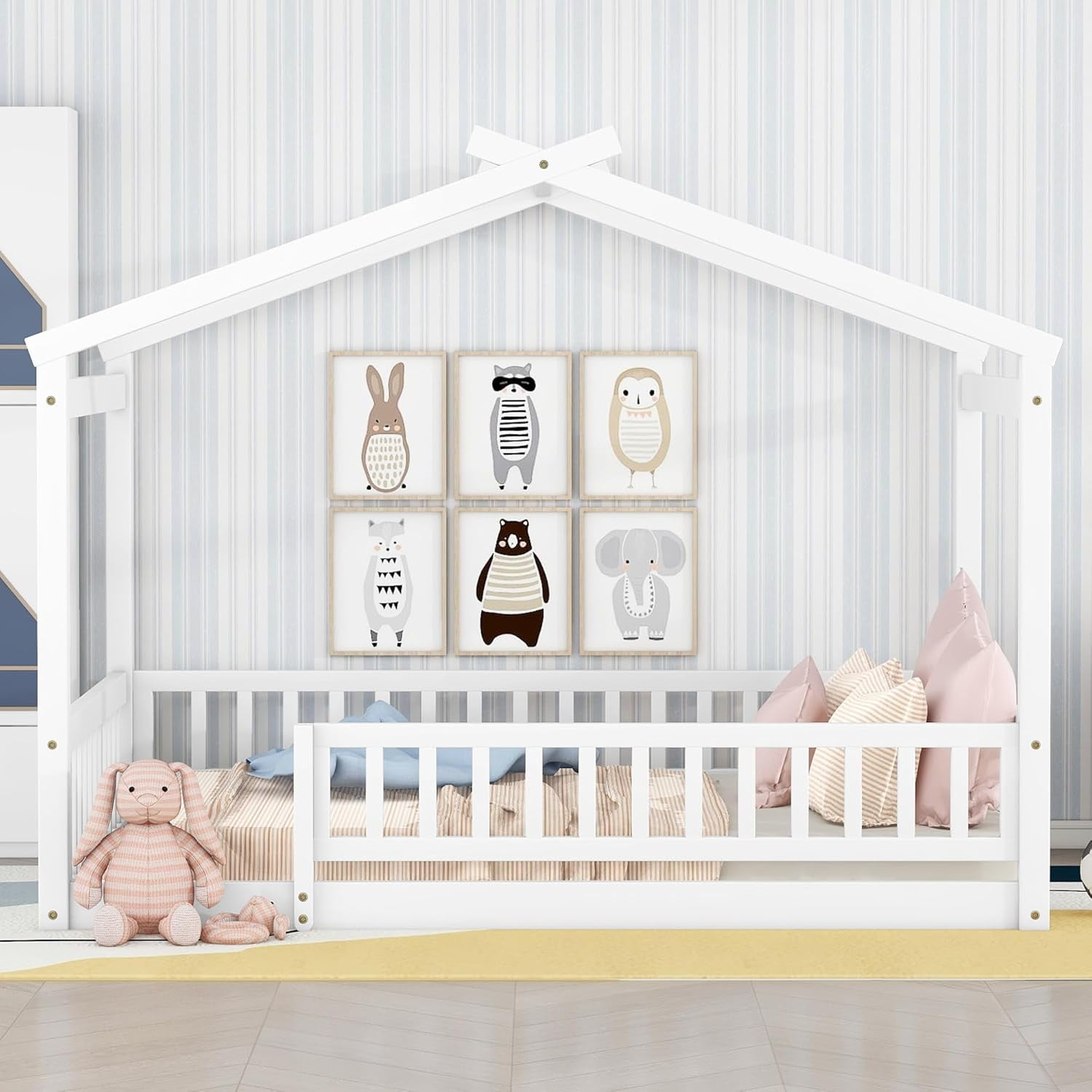 Harper & Bright Designs Full Size Montessori Bed, Floor Bed for Kids