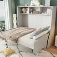 thumbnail image 1 of Harper & Bright Designs Full Size Murphy Bed Wall Bed with Storage Shelves, Cabinet Bed Folding Wall Bed with Desk for Guest Room Bedroom Office, Antique White, 1 of 10