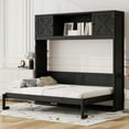 thumbnail image 1 of Harper & Bright Designs Full Size Murphy Bed Wall Bed with Storage Cabinets, Cabinet Bed Folding Wall Bed for Guest Room Bedroom Office, Black, 1 of 15