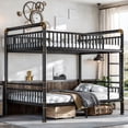 thumbnail image 1 of Harper & Bright Designs Full over Full Industrial Bunk Bed with Ladders and Guardrails, Heavy-Duty Metal Bunk Bed Frame with Under Bed Space, Black, 1 of 15